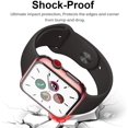 thumbnail image 4 of 2 Piezas Compatibles con Caja Apple Watch Series 1/2/3 44mm, [Cobertura Completa] Protector de Pantalla de Vidrio Templado Antirrayas + Funda Protectora de Parachoques de PC para iWatch Series 1/2/3 44mm Rojo Verde, 4 of 5