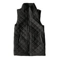 thumbnail image 6 of CUZIBR Womens Winter Coats Quilted Padded Thick Warm Long Vest Stand Collar Zipper Sleeveless Jacket With Pockets Loose Fit Outerwear Casual Sweater Clothes Trendy Outfits,Black,S, 6 of 7