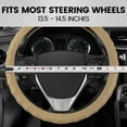thumbnail image 6 of BDK Genuine Beige Leather Steering Wheel Cover for Car, Small 13.5 - 14 inch – Ergonomic Comfort Grip for Men & Women, Car Steering Wheel Cover for Vehicles with Small Steering Wheel, 6 of 6