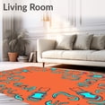 thumbnail image 2 of ODIKA 3'x5' Machine Washable Non-Slip Area Rug, Colorful ABC Ocean Adventure with Marine Life and Educational Letters High Traffic Rug with Pad, Orange, 698419, 2 of 8
