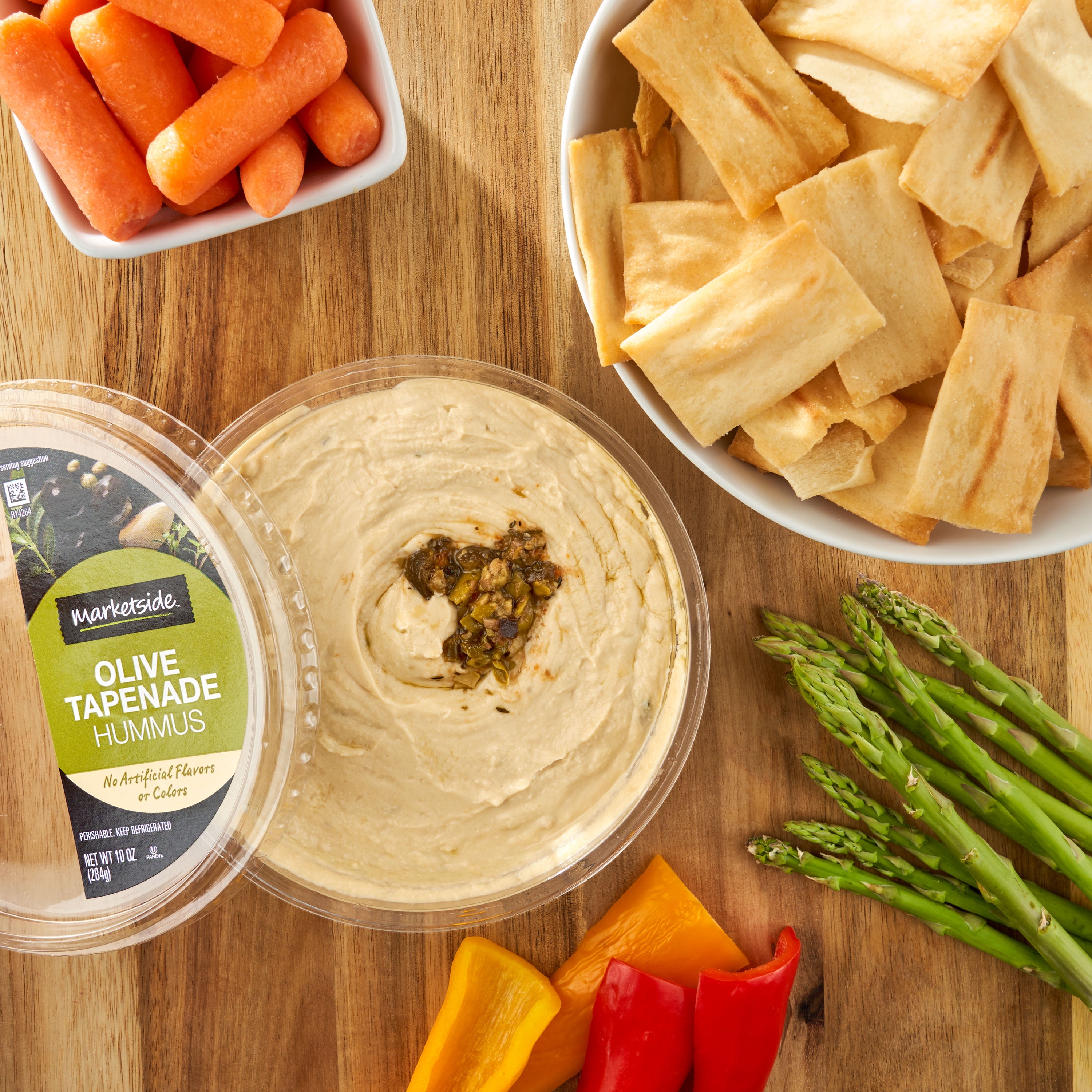 Marketside Gluten-Free Olive Tapenade Hummus 10 oz, Ready to Eat, Resealable Cup, 2Tbsp