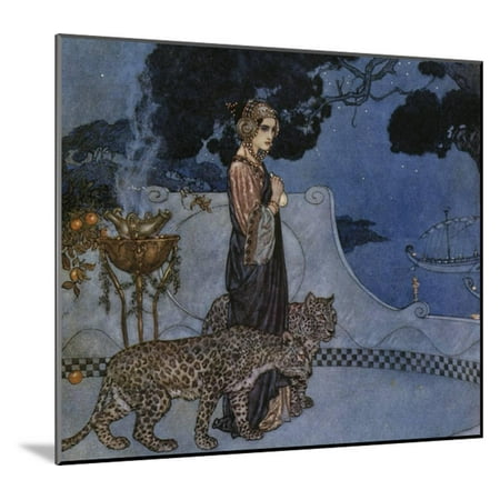 20th Century French Art - Circe (Enchantress), 1911, by Edmund Dulac (1882-1953), Lithograph, England, 20th Century Wood Mounted Print Wall Art