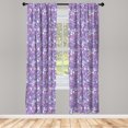 thumbnail image 4 of Ambesonne Floral Window Curtains, Retro Colored Flower Print, Each 28" W x 95" L, Soft Pink Lavender Blue, 4 of 4
