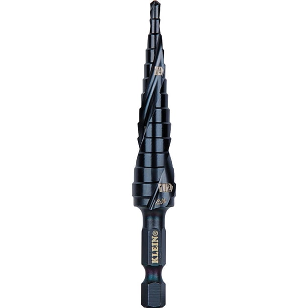 Broca escalonada Klein Tools QRST01, acero cortado de 3,2 a 12,7 mm