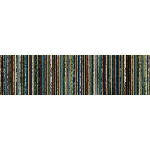 Art Carpet 841864116991 2 x 8 ft. Seaport Collection Wavy Stripe Woven Area Rug, Multi Color
