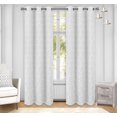 thumbnail image 4 of White Curtains Moroccan Damask Patterned 2 Panels Set for Living Room 3D Textured Jacquard Embossed Embroidered 84" Neutral Grommet Drapes 50% Blackout Window Cortina Treatments Bedroom Dining, 4 of 6