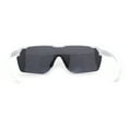thumbnail image 4 of Mens 90s Classic Half Rim Sport Wraparound Plastic Sunglasses White Silver Mirror, 4 of 4