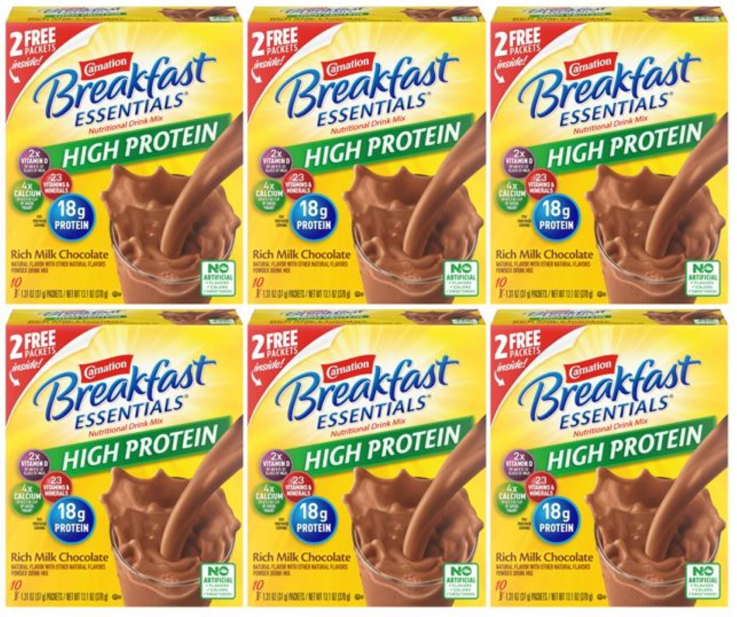 (Pack of 6) Carnation Breakfast Essentials High Protein, Rich Milk