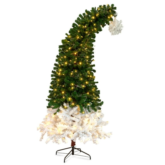 Zimtown 6ft Christmas Tree,Pre-lit Artificial Christmas Tree Crooked,250 Lights for Holiday Party, Office, Home