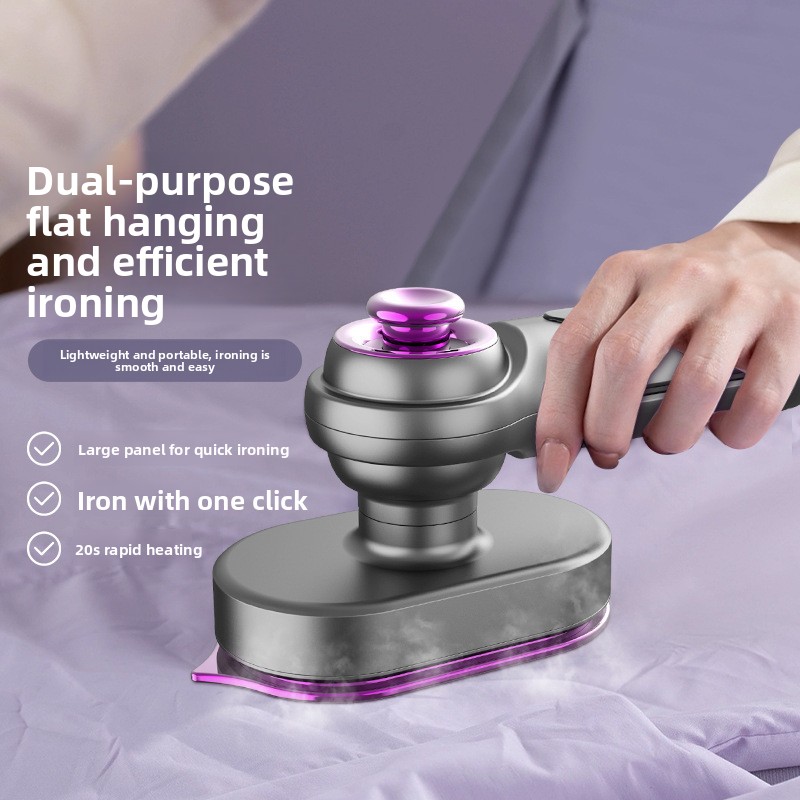 Mini clothes iron, foldable, with heat insulation and anti-scalding base, fast ironing in a large area, fast heating, suitable for wrinkling clothes.