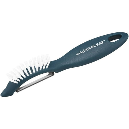 Vegetable Peeler And Brush Rachael Ray Tools and Gadgets Nylon Veg-A-Peel Fruit/Vegetable Brush and Peeler, Marine Blue ()