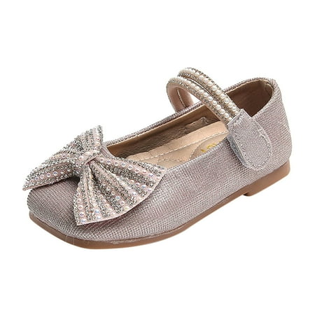 

Kids Fashion Autumn Casual Shoes Pearl Rhinestone Bow Sequins Shiny Cute Dress Shoes Dance Shoes