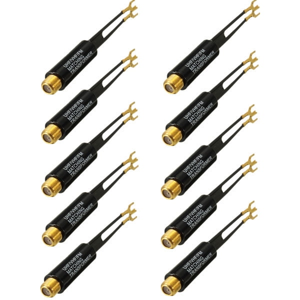 10pcs UHF VHF FM Plated 75 to 300 Ohm AV Adapter Antenna Match
