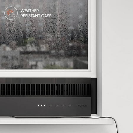 Sharper Image PROFILE Window Fan with Reversible Exhaust, Weather Resistant Case, Black - Black