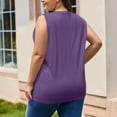 thumbnail image 4 of Tdoqot Womens Tank Tops with Pockets- Sleeveless Casual Summer Soft Loose Fit Crewneck Cotton Shirts Purple Size 3XL, 4 of 6