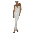 thumbnail image 2 of Robes à Col en V pour Femmes Été Sans Manches Papillon Dos Ouvert Robes Maxi Unies Jupes en Tulle Moulantes Tendance, 2 of 8