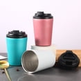 thumbnail image 1 of Vaso térmico de acero inoxidable con aislamiento al vacío (1 unidad) taza de viaje a prueba de derrames (7 x 7 x 15 cm) capacidad de 380 ml mantiene las bebidas calientes o frías, 1 of 9