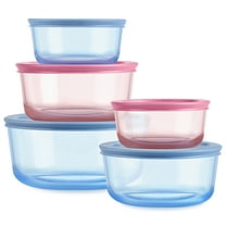 Pyrex Simply Store Tinted Glass Storage Containers, 10-pc Set, Mixed Colors