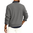 thumbnail image 4 of Men's Round Neck Long Sleeve Ribbed Knit Pullover, Sweater for Cold Weather, Indoor Warmth and Everyday Essentials,Dark Gray,2XL, 4 of 7