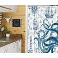 thumbnail image 3 of Funny Nautical Octopus Camper RV Shower Curtain for Travel Trailer Bathroom, Ocean Camping Fabric Stall Small Narrow Shower Curtains Set, Happy Camp Outdoor Decor Accessories with Hooks 47X64, 3 of 6
