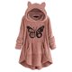 thumbnail image 1 of Sudadera con capucha y cremallera Gibobby Gorro con orejas de manga larga rosa XXL, 1 of 3