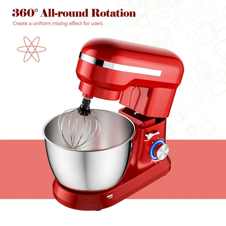Hi Tek 11 qt Silver Aluminum Planetary Stand Mixer - Includes Dough Hook,  Whisk and Beater, with Safety Guard - 15 3/4 x 15 3/4 x 24 - 1 count box