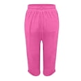 thumbnail image 4 of Women Wide Leg Palazzo Capri Pants Loose High Waisted Casual Flowy Fold Hem Cropped Pants 2026 Summer Beach Work Trousers, 4 of 5