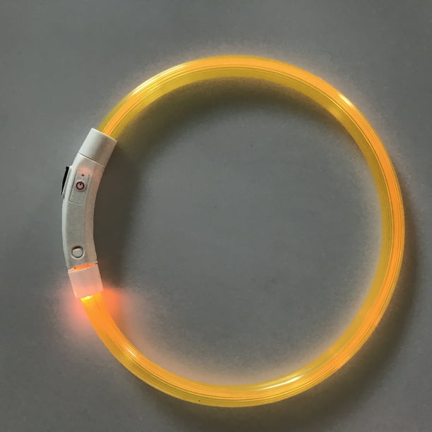 Xihbxyly Collar Intermitente para Mascotas, Recargable Por Usb, con Luz Led, Brillo Neón para Seguridad Nocturna, Visible Hasta 500 M, Varios Colores, Ajuste Cómodo, Talla 70 Cm, Ideal para Paseos Al