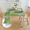 thumbnail image 2 of nygtbtfer Yellow-Green Leaves Print  Tablecloth with Elastic, Stain-Resistant Wipeable Table Cover, for Family Gatherings Dinner Party Decor Fit for Table white, 2 of 7