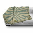 thumbnail image 3 of Circus Soft Flannel Fleece Blanket, Retro Grungy Texture Frame with Star at Centre and Sunbeam Rays Ribbon Pattern Print, Cozy Plush for Indoor and Outdoor Use, 50" x 70", Multicolor, by Ambesonne, 3 of 6