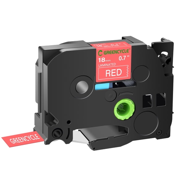 GREENCYCLE 20PK Compatible for Brother P-touch White on Red 18mm 8m TZ TZE TZe-445 TZ-445 TZe445 TZ445 Laminated Label Tape