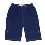 No Boundaries - Boy's Surfer-Length Cargo Swim Trunks