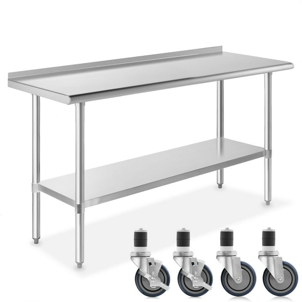 Gridmann Nsf Stainless Steel 60 In X, Stainless Steel Kitchen Prep Table On Wheels