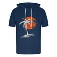 thumbnail image 3 of ZQUUVOU Men's T-Shirt Casual Print Hooded Pullover Short Sleeve Sports T-Shirt (Navy,M), 3 of 3