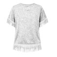thumbnail image 7 of JTZGDY Vintage Fringed Patchwork Shirts for Women Trendy Summer Short Sleeve Boho Floral Printed Crew Neck Graphic T-Shirts Lightweight Cozy Tassles Tunic Blouse Loose Fit Pullover Tops, 7 of 7