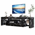 thumbnail image 3 of ChVans LED TV Stand for 65/75/85 inch TV, High Glossy Modern Entertainment Center with Drawer and LED Lights, 3 of 6