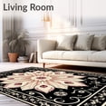 thumbnail image 2 of ODIKA 2'x3' Machine Washable Non-Slip Area Rug, Aesthetic Blossom Design Machine Indoor Floor High Traffic Rug, Black, 564713, 2 of 7