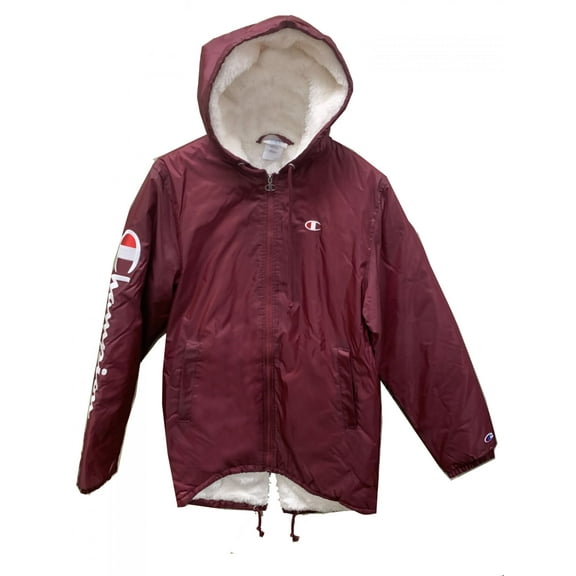 Champion Men's Sherpa Lined Stadium Jacket, Mulled Berry, XLarge