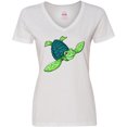 thumbnail image 3 of Inktastic Sea Turtle with swirls Women's V-Neck T-Shirt, 3 of 5