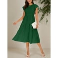 thumbnail image 5 of Aiyino Women's Summer Casual Dresses Short Sleeve Elastic Waist Tiered Midi Dress, 5 of 6