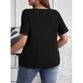 thumbnail image 4 of Bosfbaoi Womens Summer T-Shirts Short Sleeve V Neck Dolman Tops with Side Shirring Loose Fit Shirts Spring Fashion, 4 of 7