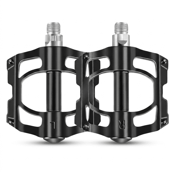 ROSEXIXI MTB Pedals 1 Pair 4 Sealed Bearings Non Slip Metal Flat Platform for Mountain Road Bike