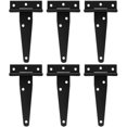 thumbnail image 1 of Bisagras en T de alta resistencia, color negro, bisagras de puerta de madera o puertas de Metal, bisagras de puerta de Granero de hierro inoxidable, 6 piezas, 1 of 5