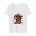 thumbnail image 1 of Camiseta de mujer con cuello redondo y manga corta para oficina, vacaciones, playa SG, 1 of 7