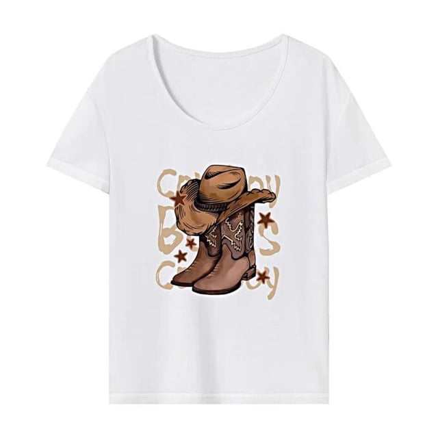 Camiseta de mujer con cuello redondo y manga corta para oficina, vacaciones, playa SG