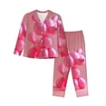 thumbnail image 1 of Fotbe Pink Balloon Puppy Art Conjunto de Pijama de Manga Larga para Mujer con Estampado, Ropa de Dormir de 2 Piezas, Conjunto de Casa Suave y Cómodo con Bolsillos-Small, 1 of 7