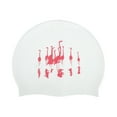 thumbnail image 1 of Gorro de natación de silicona impermeable de dibujos animados de Unique Bargains 7.87"x9.45" 1 Pc Blanco Rojo ["Flamingo"], 1 of 5
