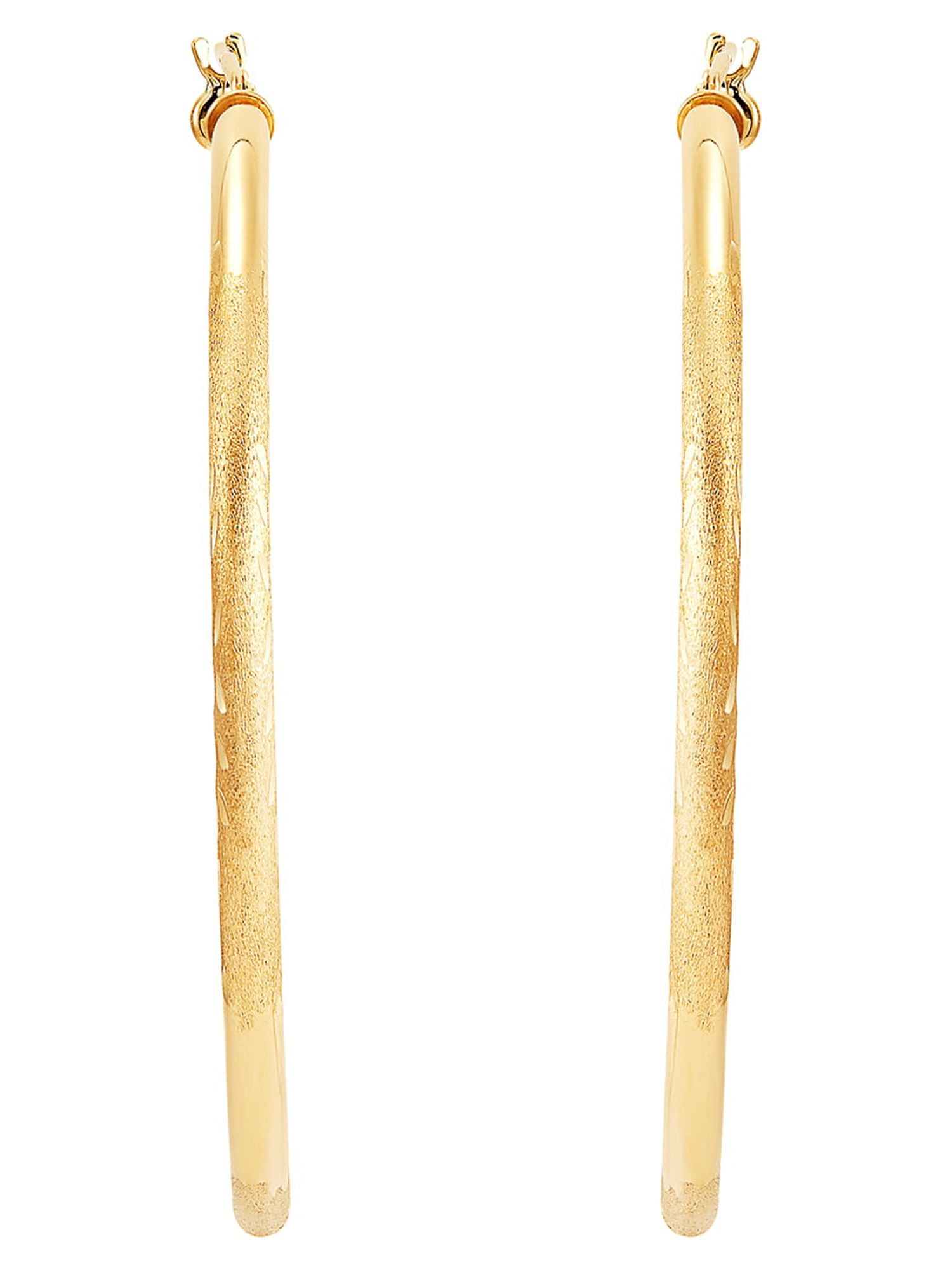 Brilliance Fine Jewelry 10K Yellow Gold 2.3MMx47MM Hollow Round Hoops Earrings