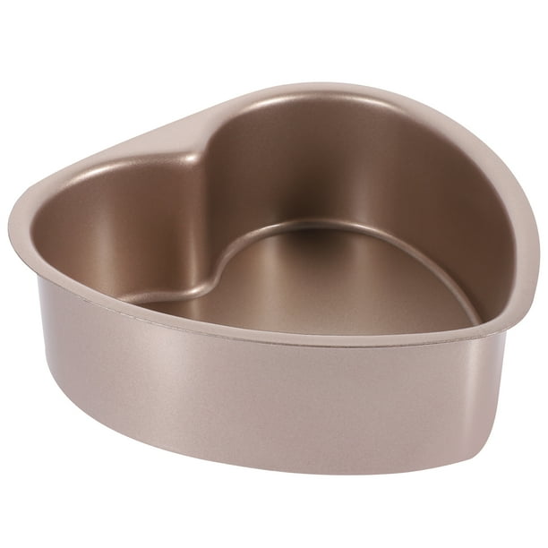 BRIGHTFUFU Molde para pasteles en forma de corazón, lata para hornear pasteles, molde para hornear de acero inoxidable, molde para hornear pasteles