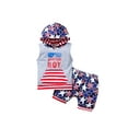 thumbnail image 1 of Dewadbow Kids Boys Suit Set Sleeveless Casual Hooded Tops Shorts, 1 of 6